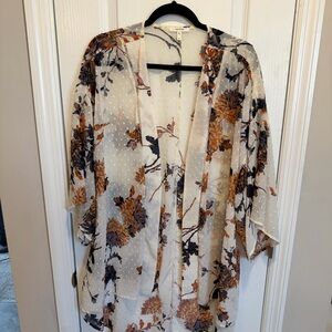 Maurice’s Floral Sheer Kimono Cardigan Size 0/1